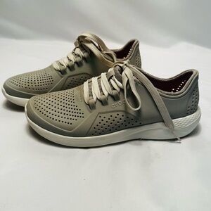 Lite‎ Ride Crocs Womens Water Shoe Sneakers Gray Lace Up Outdoor Size 8